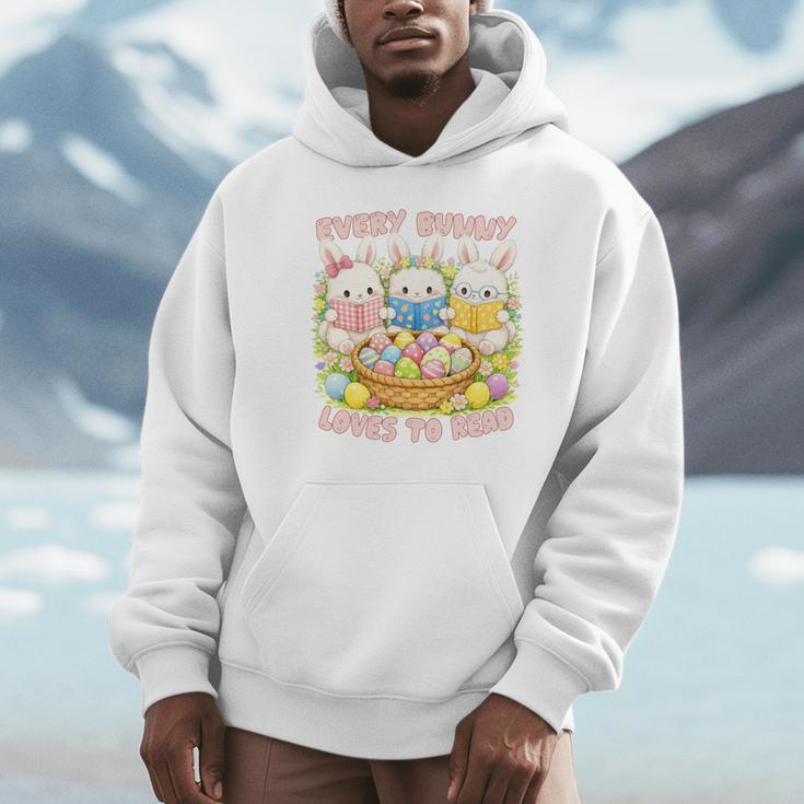 Book Reading Lover Easter Bookish Every Bunny Loves To Read Unisex Hoodie