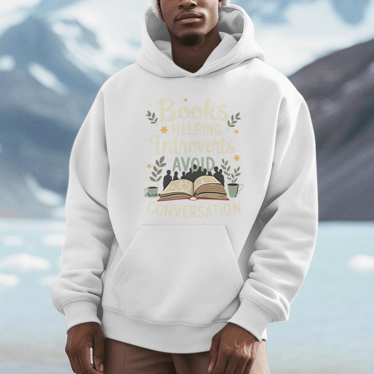 Books Helping Introverts Avoid Conversation Introvert Unisex Hoodie