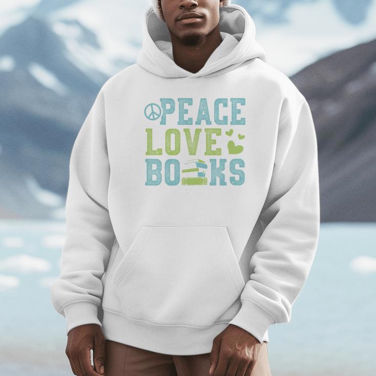 Books Peace Love Bookworm Book Nerd Book Lover Reading Unisex Hoodie