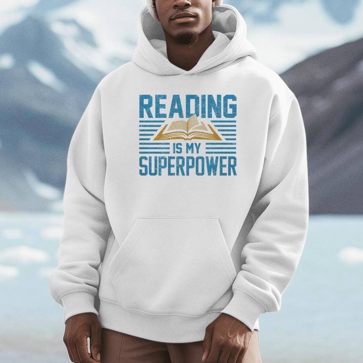 Books Reading My SuperPower Great Idea Art Literature Premium Unisex Hoodie