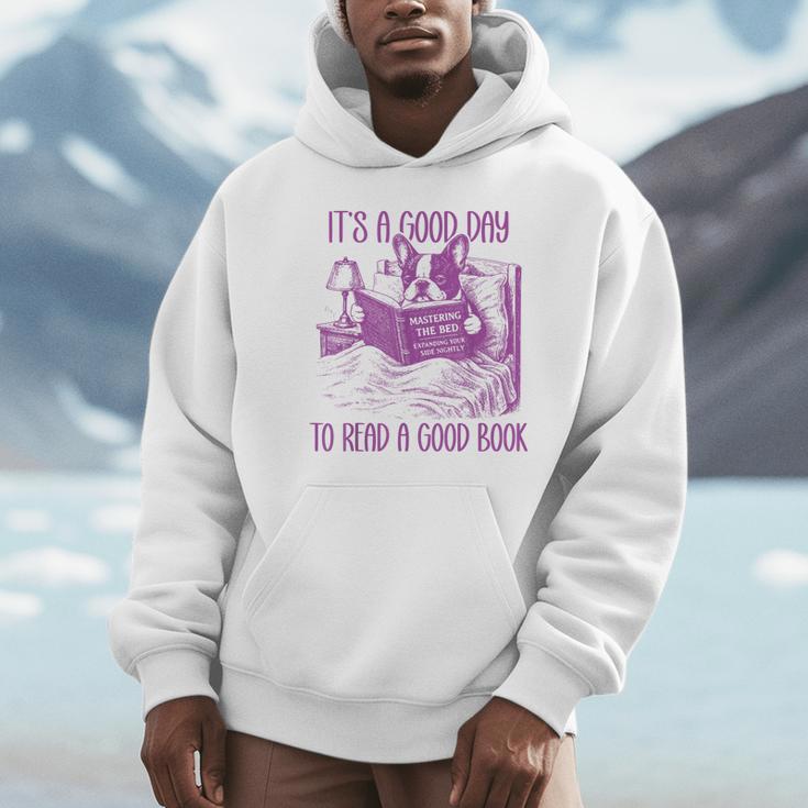 Boston Terrier Reading Book Good Day To Read a Book Unisex Hoodie Boston Terrier Reading Book Good Day To Read a Book Unisex Hoodie