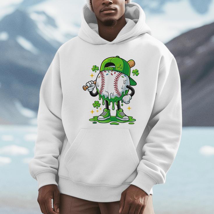 Boys St Patrick’s Day Baseball Drip Ice Cream Apparel Youth Unisex Hoodie