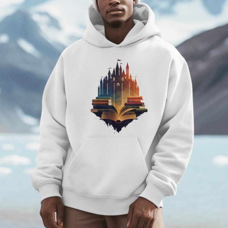 Castle Of Books Imagination Art Book Lover Unisex Hoodie