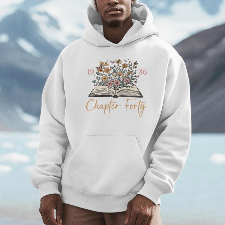 Chapter Forty 1986 40th Birthday Wildflower Book 40 Year Old Premium Tri-Blend Unisex Hoodie