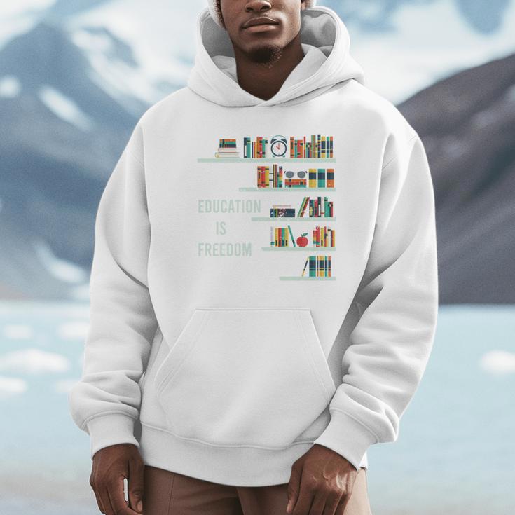 Cool Africa Education Is Freedom Library Book Unisex Hoodie