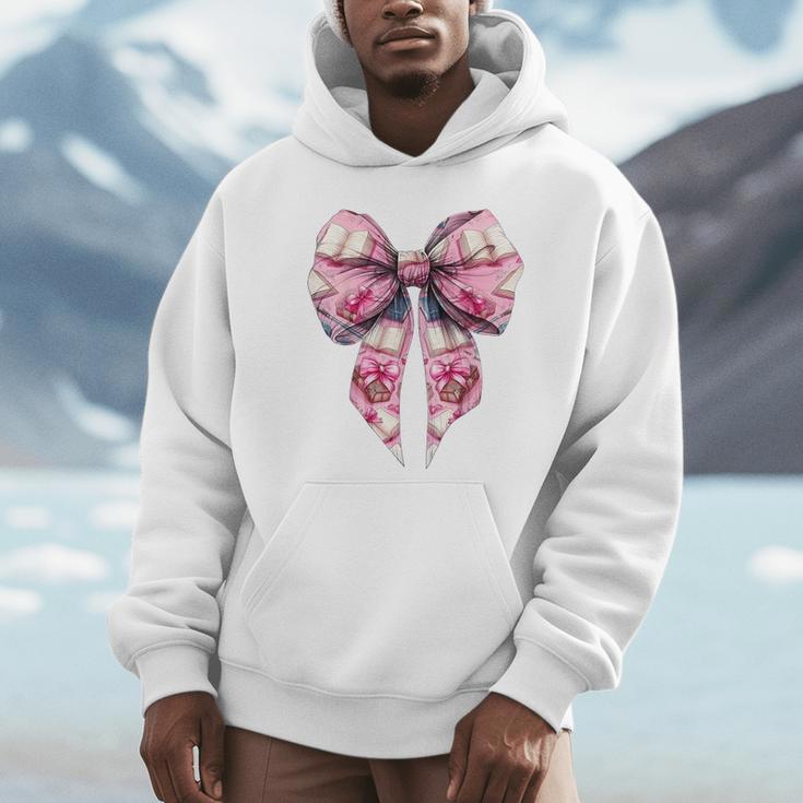 Coquette Bow Bookworm Book Reader Reading Books Pattern Girl Unisex Hoodie Coquette Bow Bookworm Book Reader Reading Books Pattern Girl Unisex Hoodie