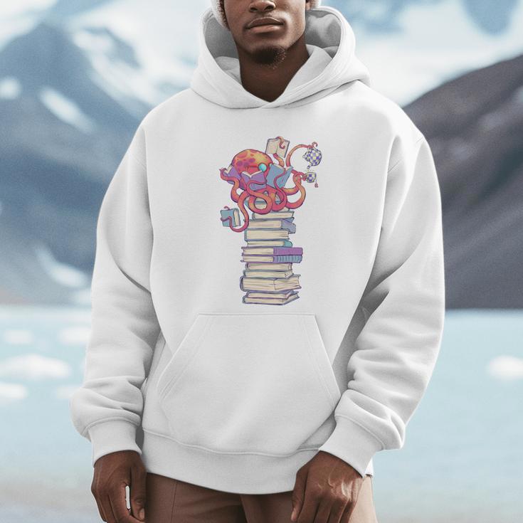 Cute Octopus Bookworm Fun Reading Tee For Book Lovers Unisex Hoodie