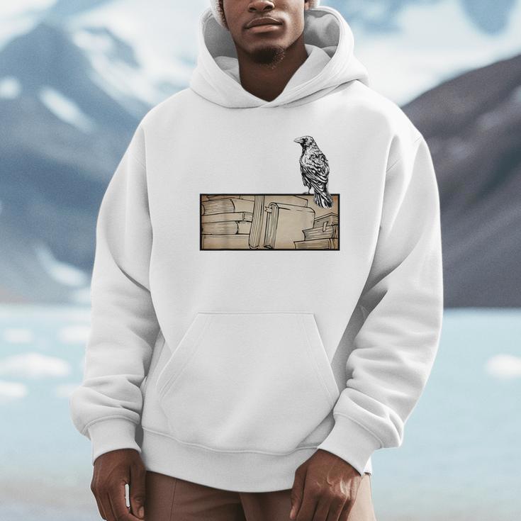 Dark Academia Aesthetic Raven Crow Soft Grunge Books Unisex Hoodie