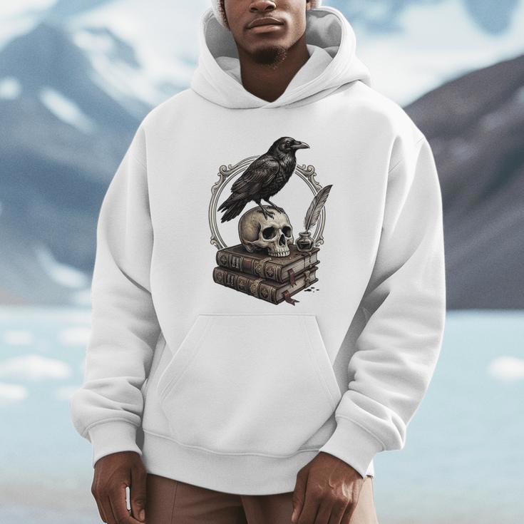 Dark Academia Raven Skull Books Unisex Hoodie