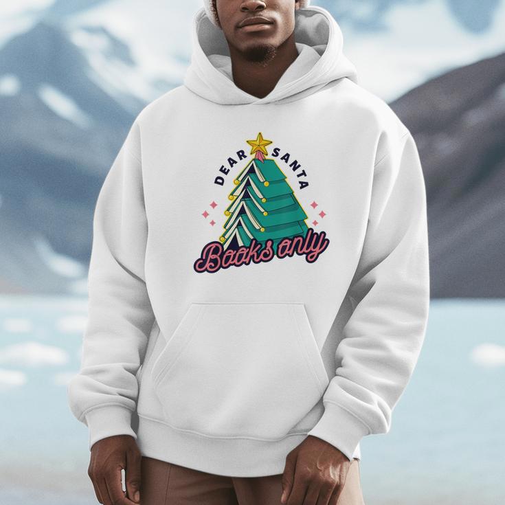 Dear Santa Books Only Christmas Book Tree Unisex Hoodie