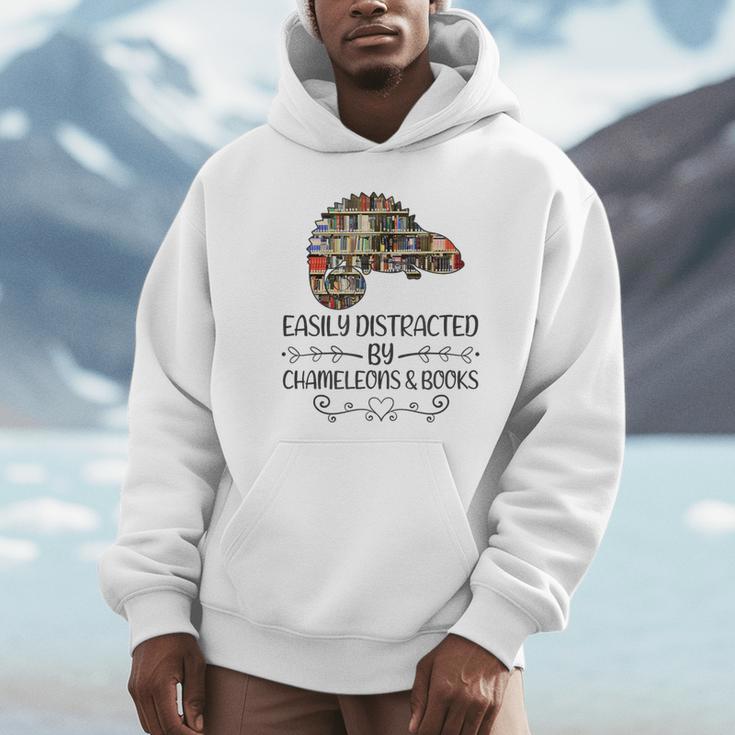 Easily Distracted By Chameleons And Books Unisex Hoodie Easily Distracted By Chameleons And Books Unisex Hoodie