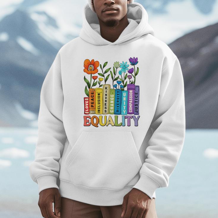Equality Books Wildflower Rainbow LGBT Lesbian Gay Pride Unisex Hoodie Equality Books Wildflower Rainbow LGBT Lesbian Gay Pride Unisex Hoodie