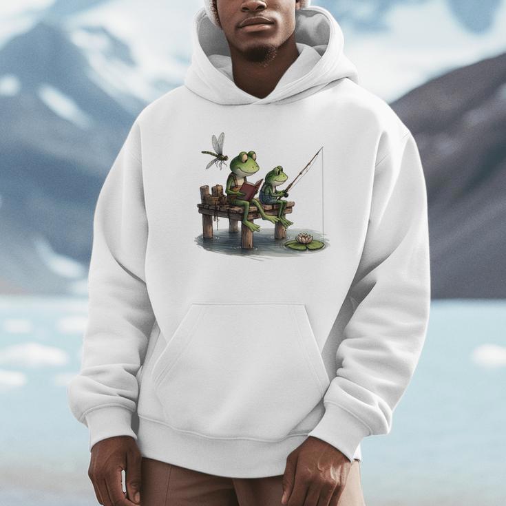 Frog Toad Fishing Vintage Classic Book Frog Unisex Hoodie