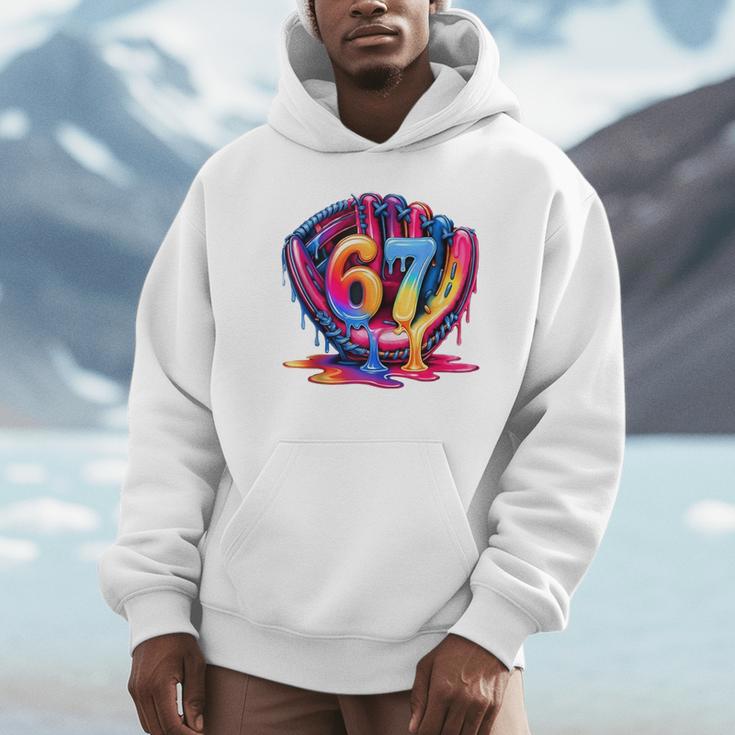 Gen Alpha Slang Ice Cream Drip Six Seven 67 Baseball Catcher Unisex Hoodie Gen Alpha Slang Ice Cream Drip Six Seven 67 Baseball Catcher Unisex Hoodie