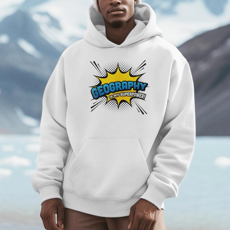 Geography Is My Superpower Comic Book Style Unisex Hoodie
