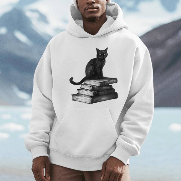 Goth Mystical Gothic Books & Cat Unisex Hoodie