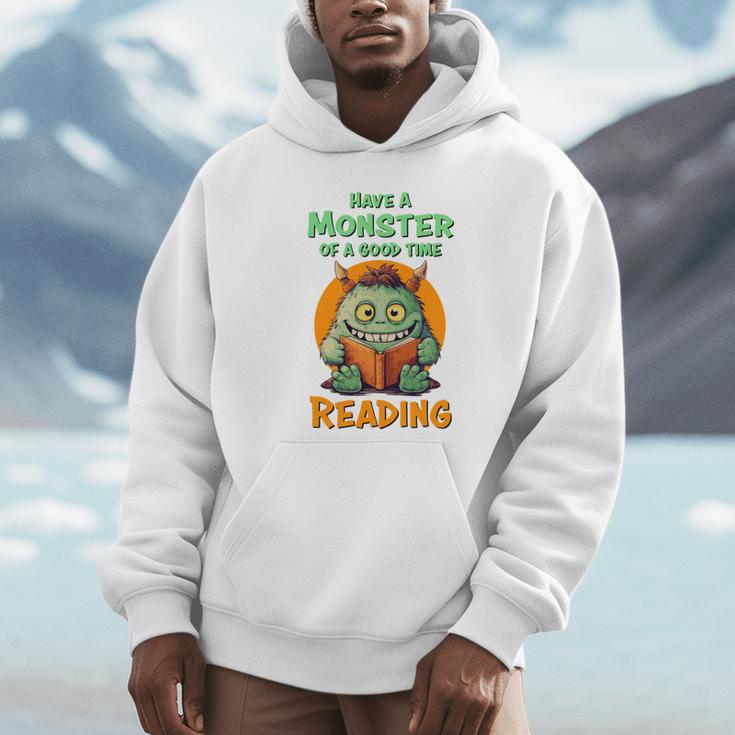 Halloween Teacher Librarian Monster Reading Books Performance Unisex Hoodie Halloween Teacher Librarian Monster Reading Books Performance Unisex Hoodie