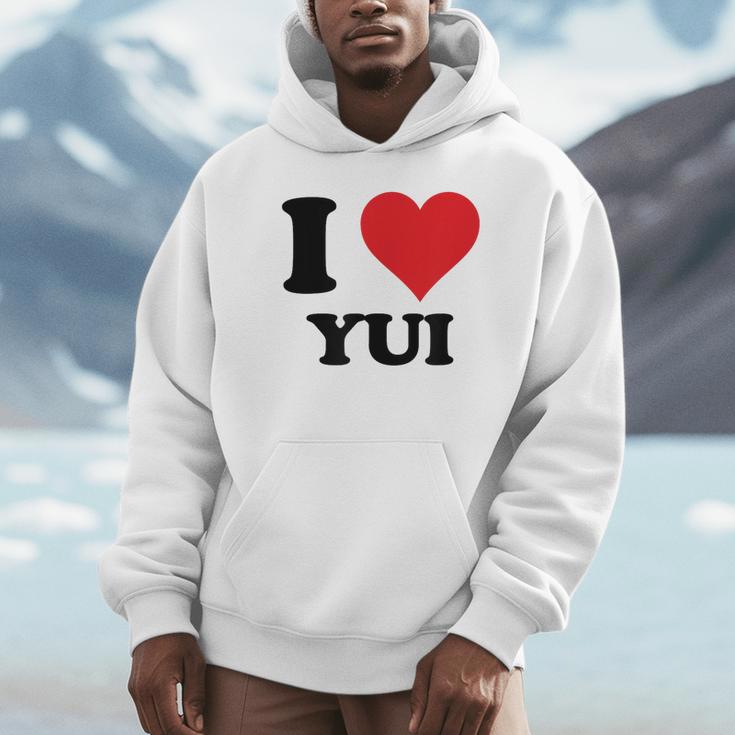 I Heart Yui ファーストネーム I Love パーソナライズ パーカー