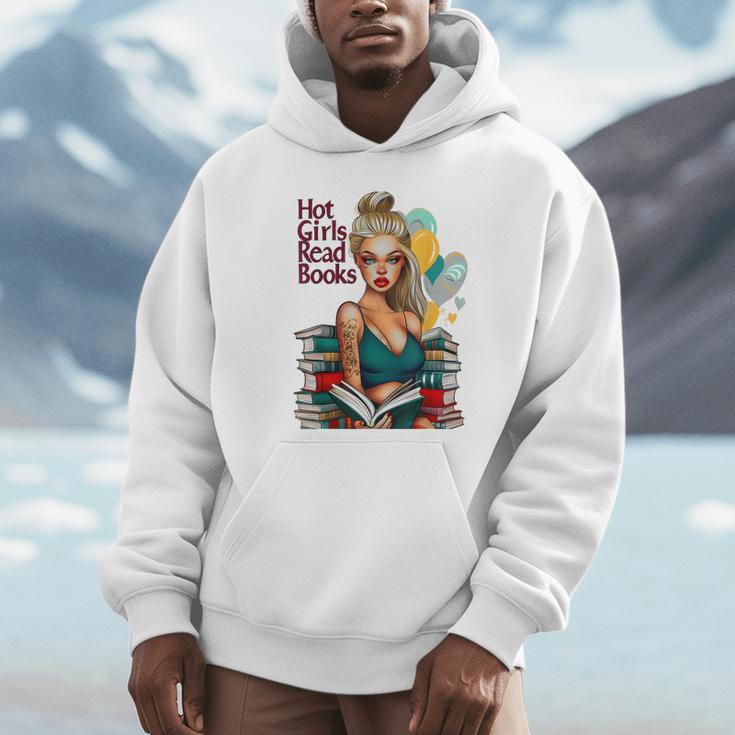 Hot Girls Read Books Spicy Bookish Girl Dark Romance Reader Unisex Hoodie