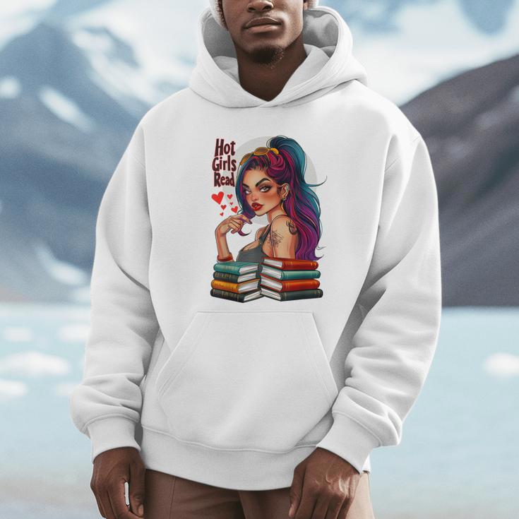 Hot Girls Read Books Spicy Dark Romance Reader Bookish Girl Unisex Hoodie