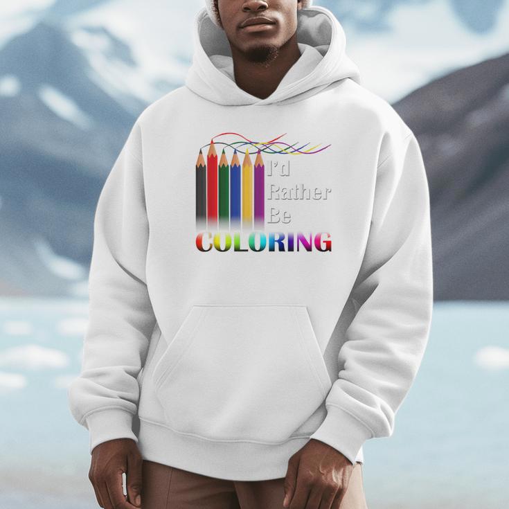I'd Rather Be Coloring Adult Coloring Book T-Shirt Unisex Hoodie