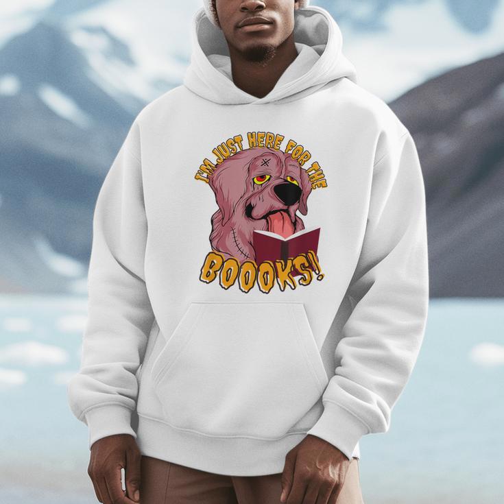I'm Just Here ForThe BOOOKS Zombie Dog Reading a Book Men Women Kids Unisex Hoodie I'm Just Here ForThe BOOOKS Zombie Dog Reading a Book Men Women Kids Unisex Hoodie