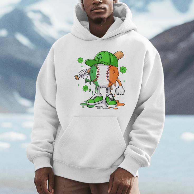 Kids Boys St Patricks Day Irish Flag Kids Baseball Ice Cream Drip Unisex Hoodie Kids Boys St Patricks Day Irish Flag Kids Baseball Ice Cream Drip Unisex Hoodie