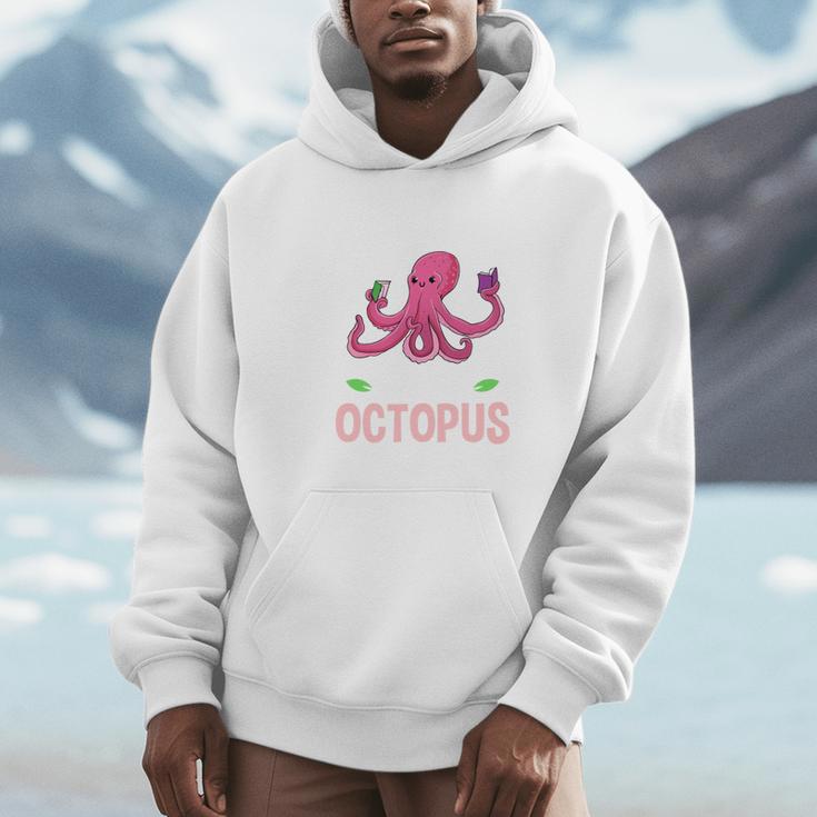 Life Is Better With An Octopus And Reading Books Unisex Hoodie