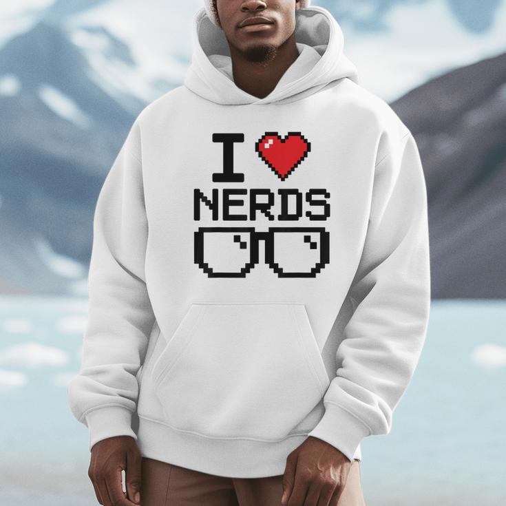 I Love Nerds For Science Or Book Lovers And Knowledge Geeks Unisex Hoodie I Love Nerds For Science Or Book Lovers And Knowledge Geeks Unisex Hoodie