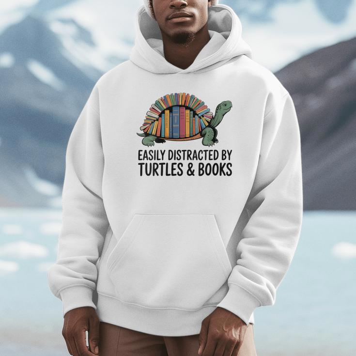 I Love Turtles Easily Distracted By Turtles And Books Nerds Unisex Hoodie
