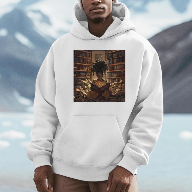 Melanin Afro Women Educated Reading Book History Comfort Colors Crop Top Unisex Hoodie