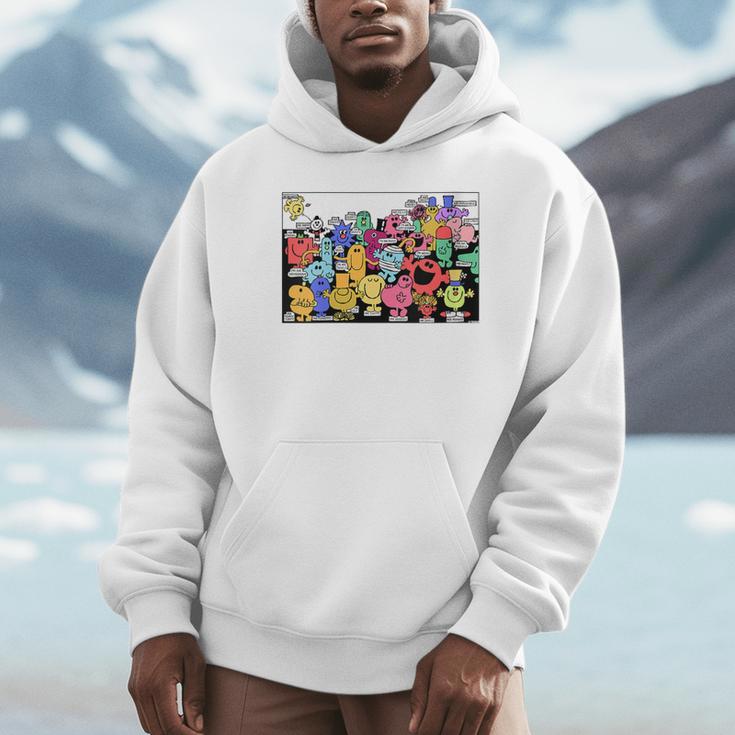 Mr Men Little Miss Retro Colourful Comic Book Scene Unisex Hoodie Mr Men Little Miss Retro Colourful Comic Book Scene Unisex Hoodie