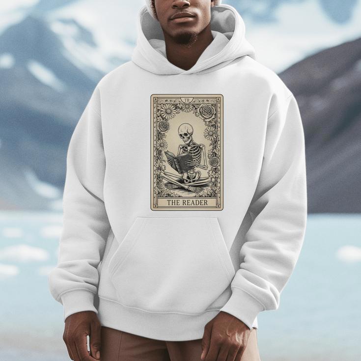 Occult Reader Tarot Card Book Lover Skeleton Reading Unisex Hoodie
