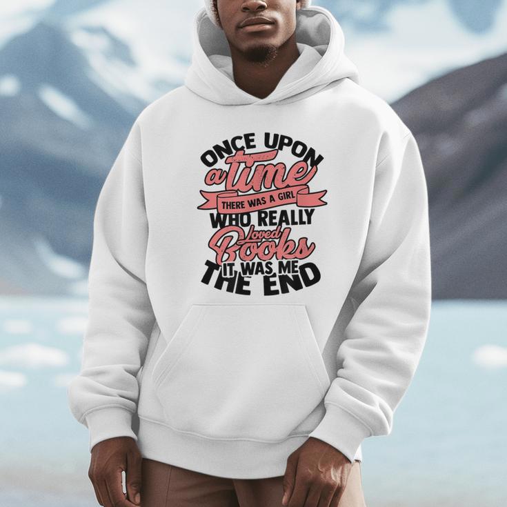 Once Upon a Time There Was a Girl Bookmark And Books Unisex Hoodie