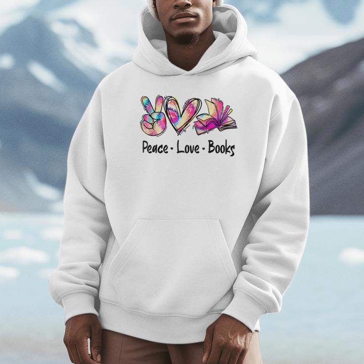 Peace Love Books Librarian Teacher Life Book Library Tie Dye Unisex Hoodie Peace Love Books Librarian Teacher Life Book Library Tie Dye Unisex Hoodie