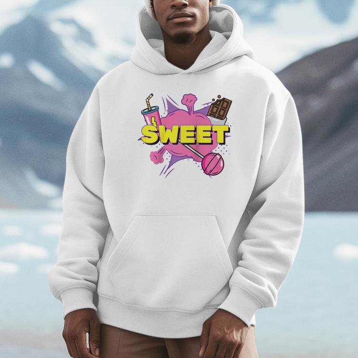 Pop Art Sweet Text Bubble Comic Book Style Classic Raglan Baseball Tee Unisex Hoodie Pop Art Sweet Text Bubble Comic Book Style Classic Raglan Baseball Tee Unisex Hoodie