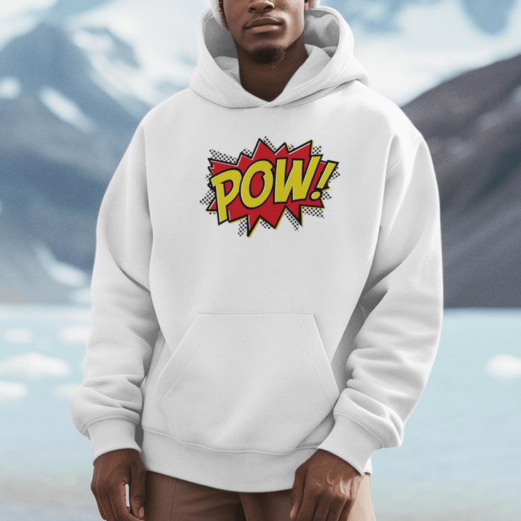 POW Comic Book Font Action Hero BAM BANG BOOM POW Unisex Hoodie