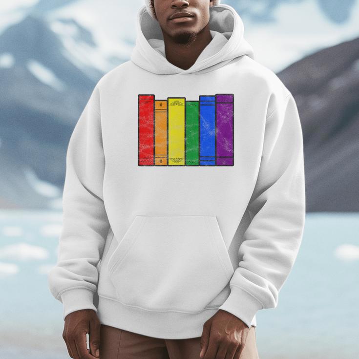 Pride Flag Books Bookish Rainbow Queer Reader Gay Writer Unisex Hoodie