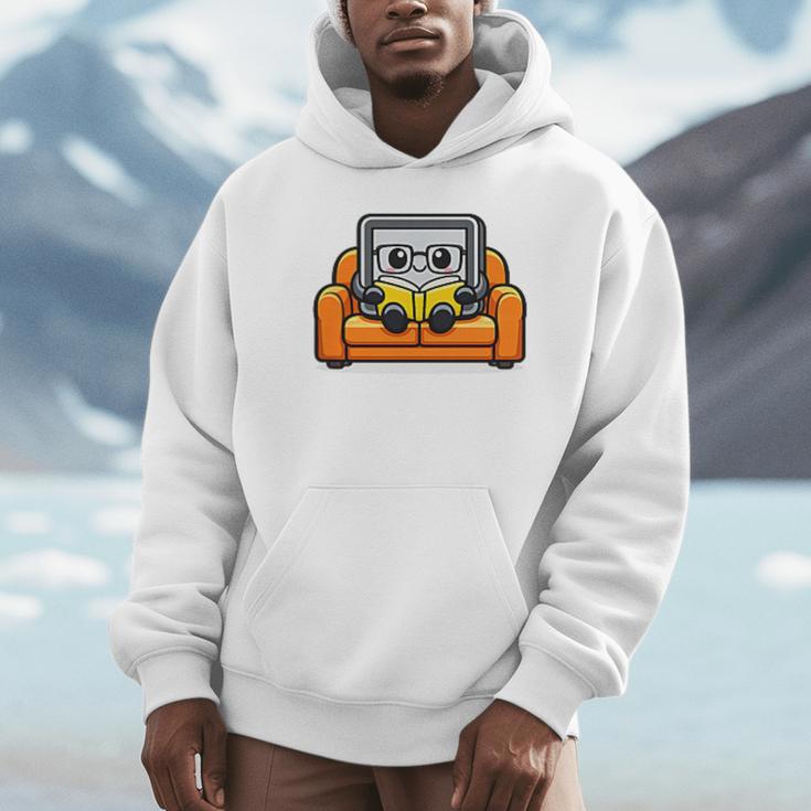 Proud Library Patron Cute Tablet Reading a Book Unisex Hoodie