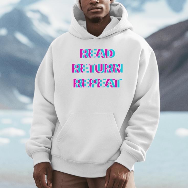 Read Return Repeat Bookworm Reading Teacher Librarian Book Unisex Hoodie