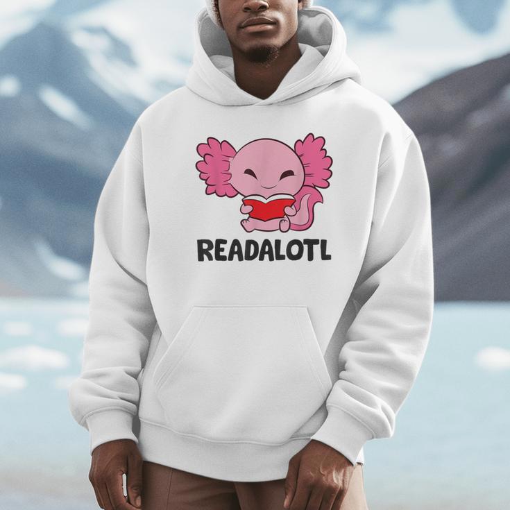Readalotl Love Axolotls Reading Books And Axolotls Unisex Hoodie