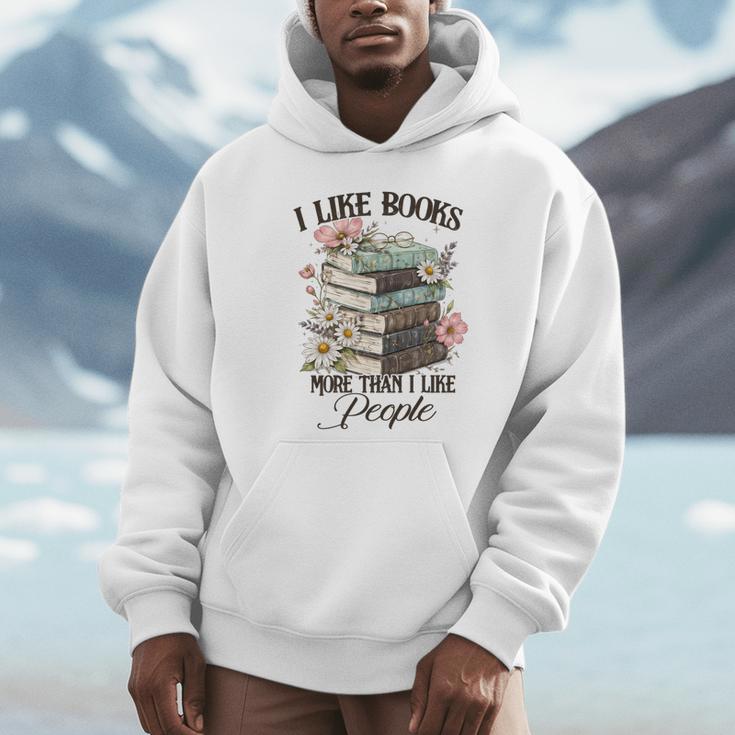 Reading Book Lover Bookish I Like Books More Than People Unisex Hoodie Reading Book Lover Bookish I Like Books More Than People Unisex Hoodie