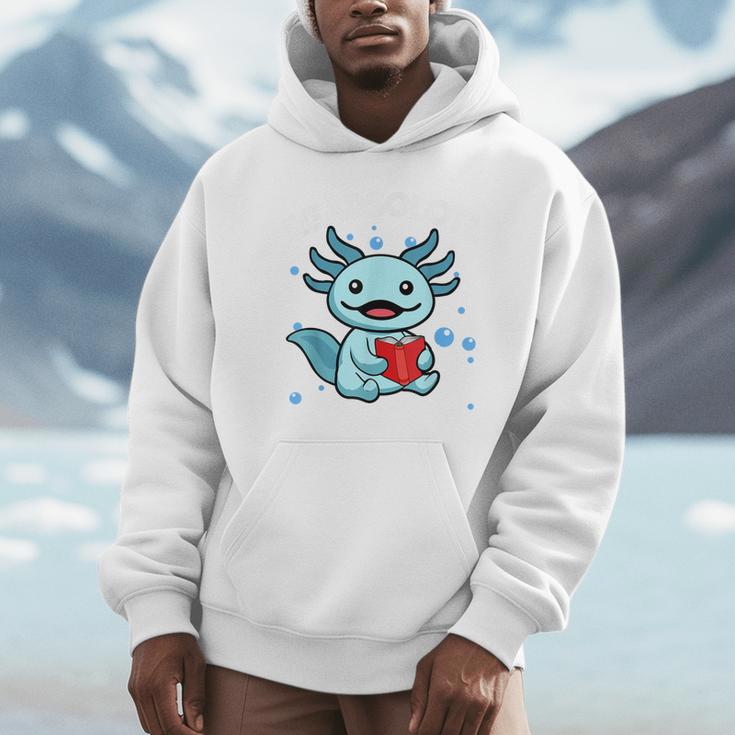 Readsolotl Amphibian Read Book Herpetologist Cute Axolotl Unisex Hoodie