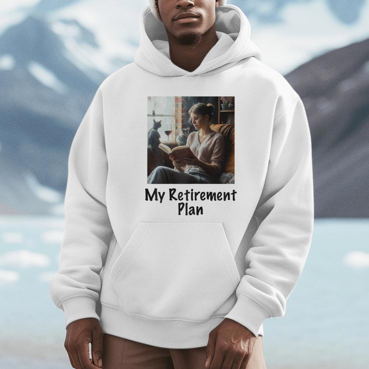 My Retirement Plan Cat Lover Wine Drinker Book Reader Unisex Hoodie My Retirement Plan Cat Lover Wine Drinker Book Reader Unisex Hoodie