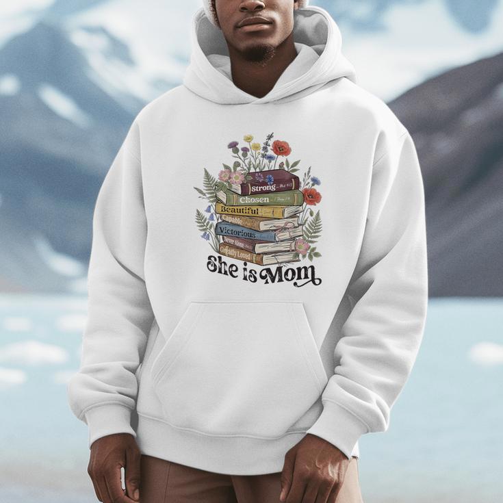 She Is Mom Christian Bible Mama Book Reading Unisex Hoodie She Is Mom Christian Bible Mama Book Reading Unisex Hoodie