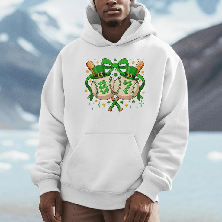 Six Seven 67 Meme Baseball Coquette Bow St Patrick's Day Unisex Hoodie Six Seven 67 Meme Baseball Coquette Bow St Patrick's Day Unisex Hoodie