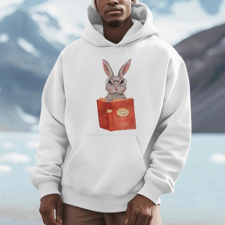 Studious Studying Bunny Book Lover Reading Geek Rabbit Unisex Hoodie Studious Studying Bunny Book Lover Reading Geek Rabbit Unisex Hoodie