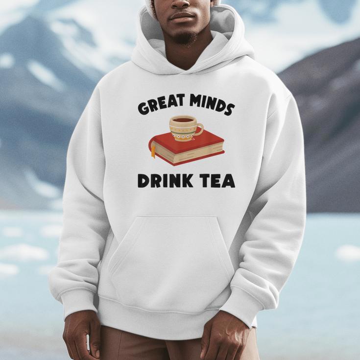 Tea Great Minds Drink Tea Apple Teacups Books Unisex Hoodie