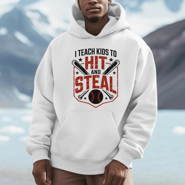 I Teach Kids To Hit And Steal Baseball Softball Coach Premium Tri-Blend Unisex Hoodie I Teach Kids To Hit And Steal Baseball Softball Coach Premium Tri-Blend Unisex Hoodie