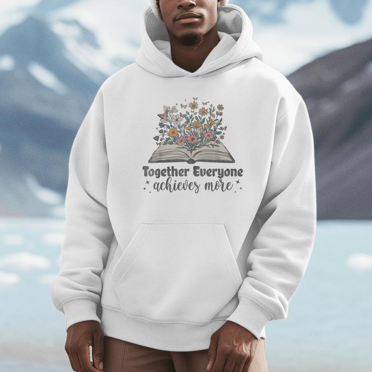 Together Everyone Achieves More Floral Book Reading Team Unisex Hoodie Together Everyone Achieves More Floral Book Reading Team Unisex Hoodie